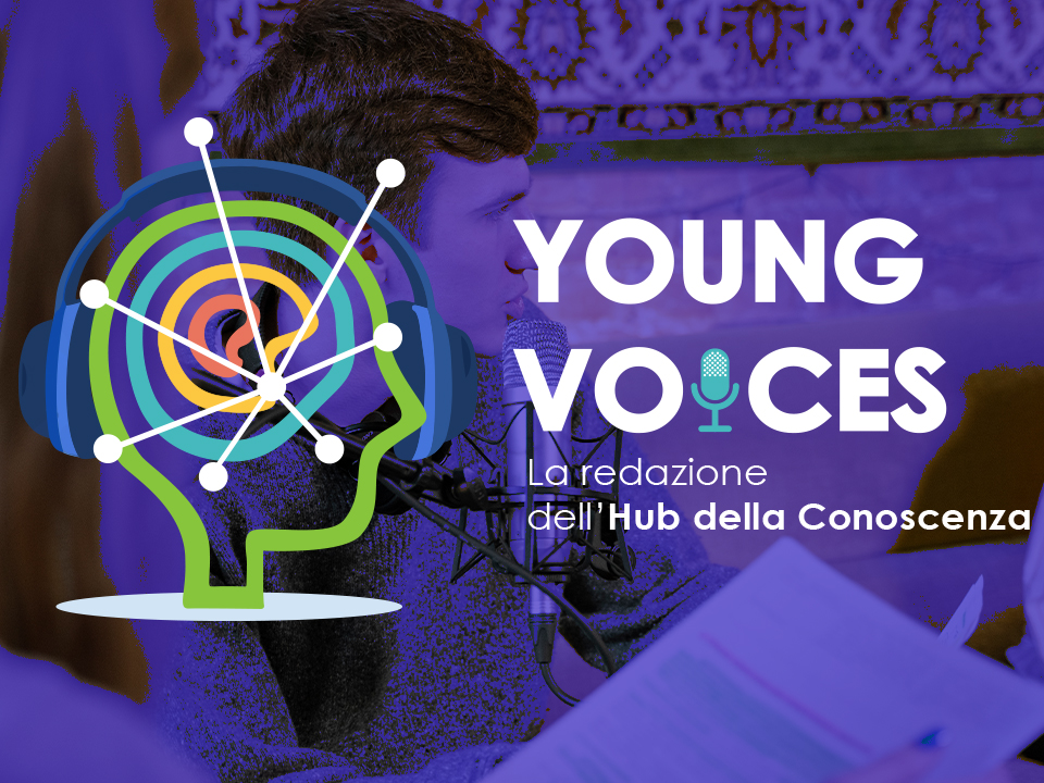 Logo di Young Voices, la nuova redazione dell'Hub della Conoscenza
